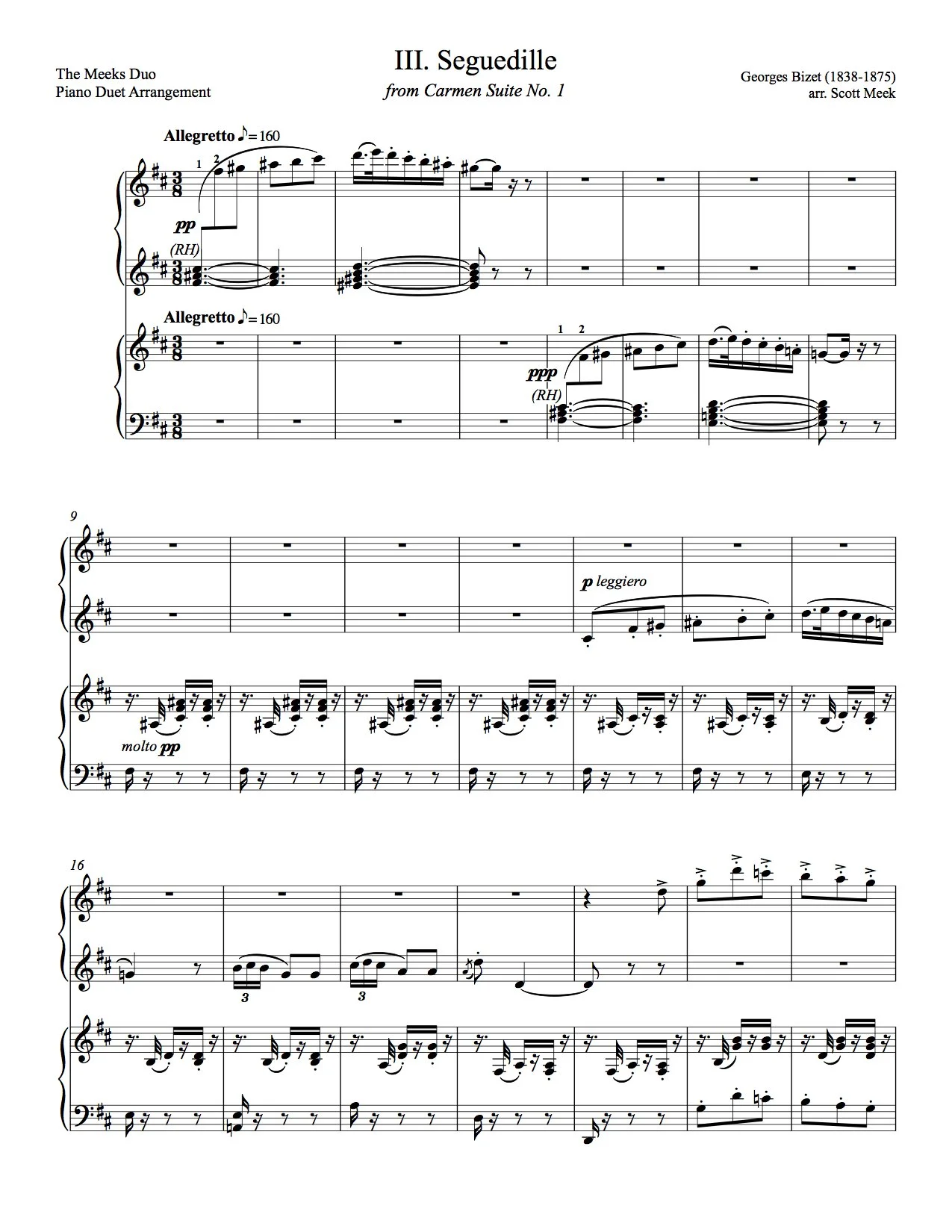 GUSTAVO CARMO CD2枚セット Bizet - Carmen Suite no. 1 (complete) — The Meeks Duo